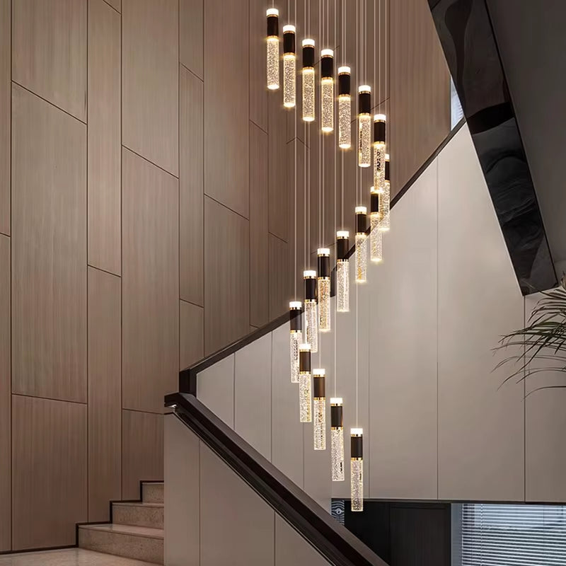 Modern Home Decoration Crystal Chandelier, Stair Pendant Lamp, Living Room Pendant Lights, Interior Lighting