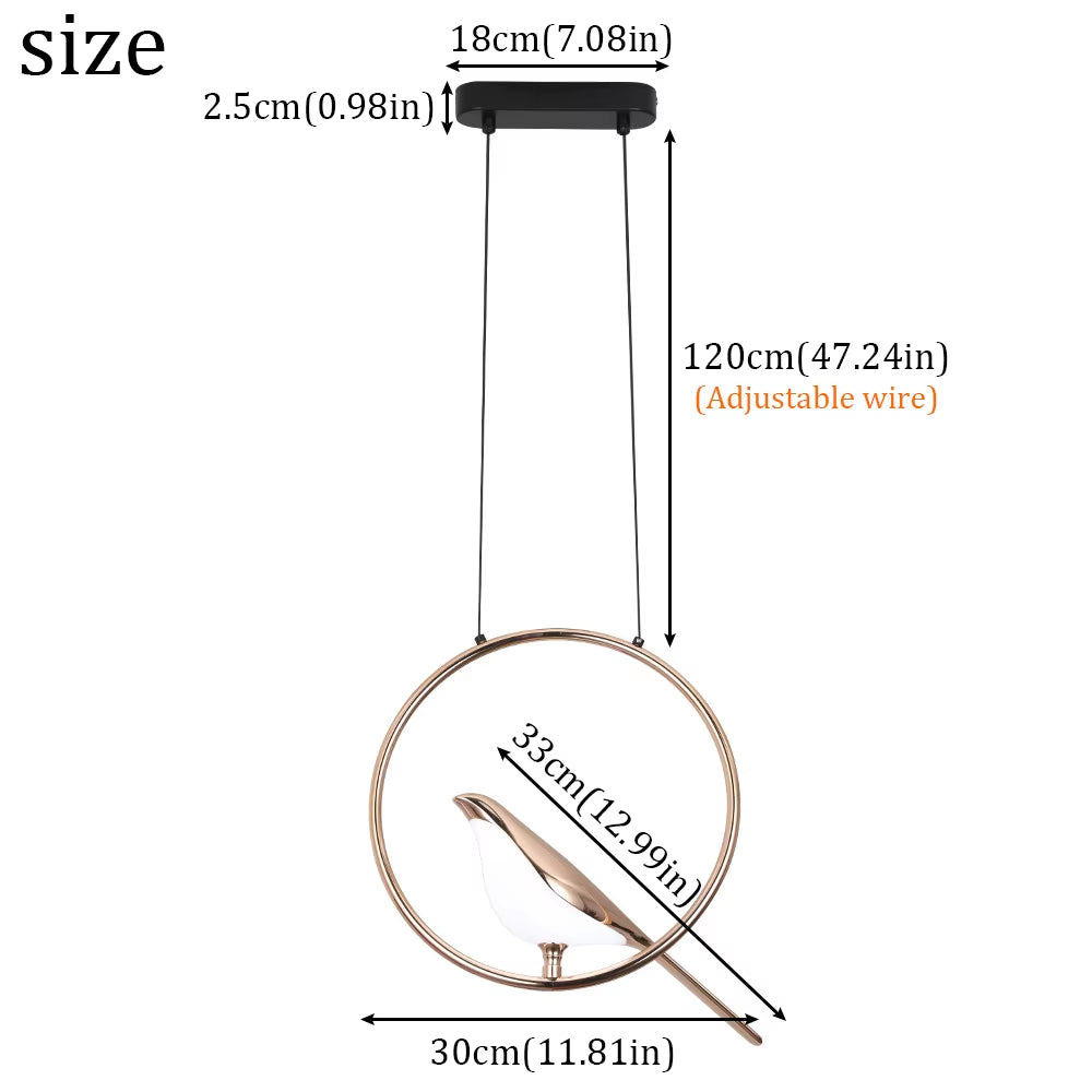 Lustră Suspendată LED cu Design Păsări – Stil Nordic, Ideală pentru Holuri, Scări, Living sau Dining Room