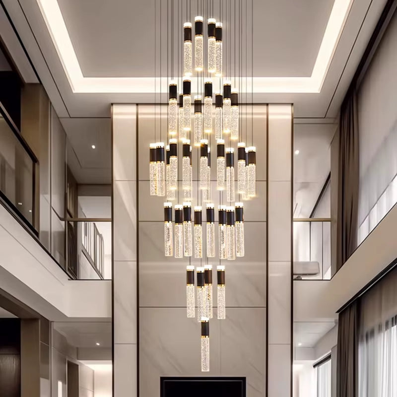 Modern Home Decoration Crystal Chandelier, Stair Pendant Lamp, Living Room Pendant Lights, Interior Lighting