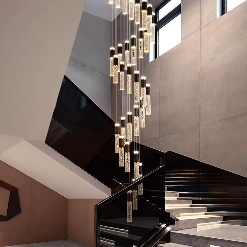 Modern Home Decoration Crystal Chandelier, Stair Pendant Lamp, Living Room Pendant Lights, Interior Lighting