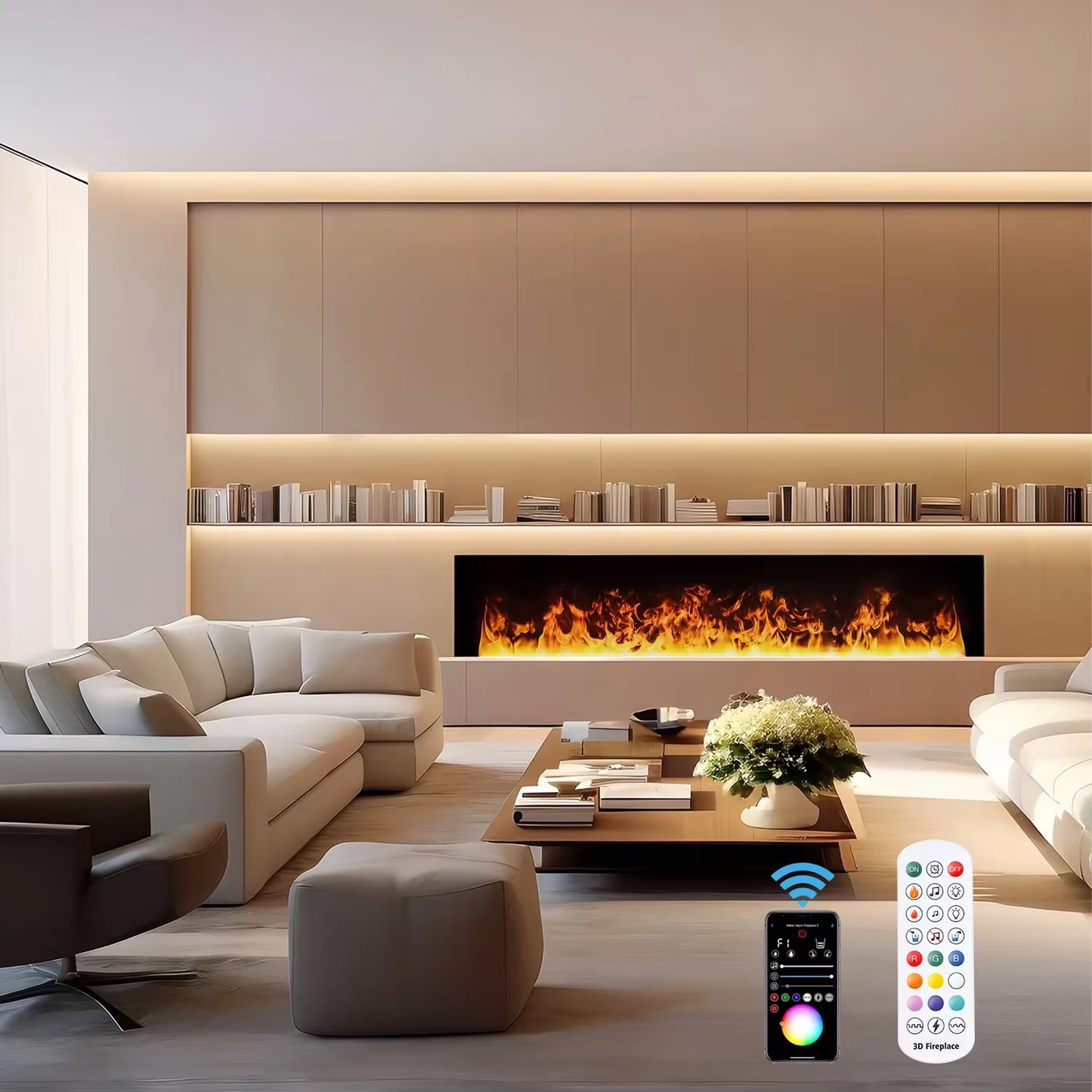 Șemineu Decorativ 3D cu Abur și Lumină – Model Modern