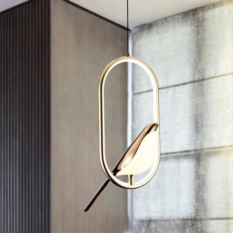 Lustră Suspendată LED cu Design Păsări – Stil Nordic, Ideală pentru Holuri, Scări, Living sau Dining Room