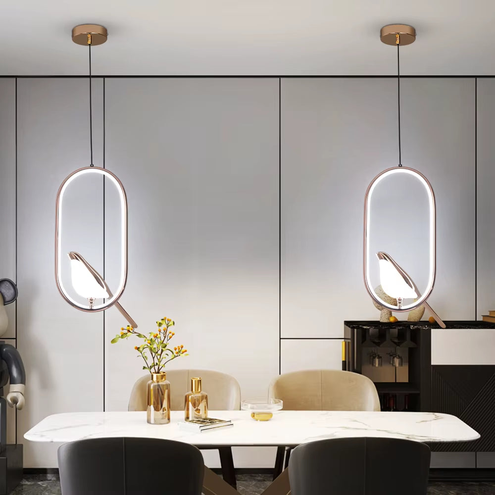 Lustră Suspendată LED cu Design Păsări – Stil Nordic, Ideală pentru Holuri, Scări, Living sau Dining Room