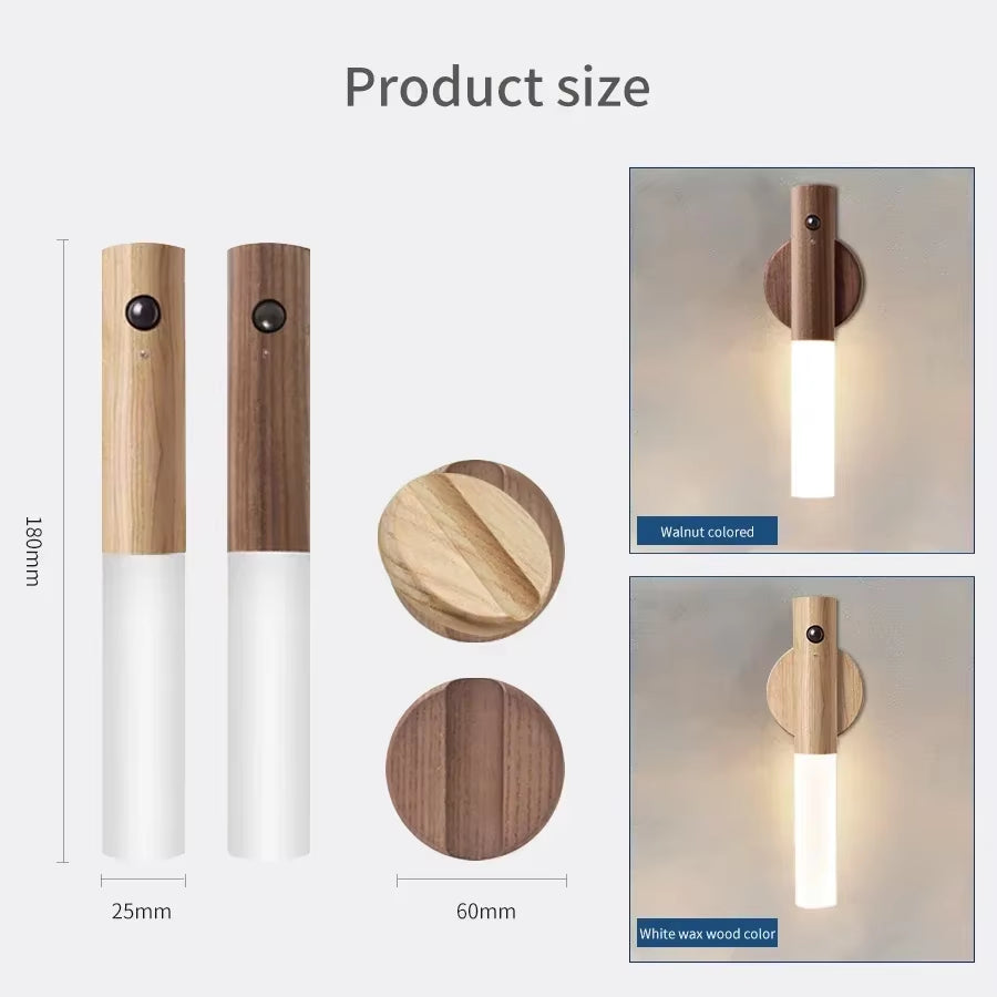 Lumină de Veghe LED cu Senzor de Mișcare – Reîncărcabilă, cu Design Texturat, pentru Dormitor, Scări sau Perete