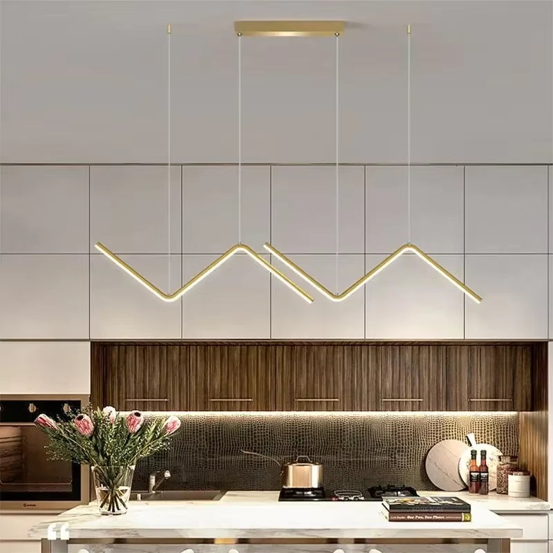 Lustra LED Modernă cu 2 Brațe – 90 cm, Iluminat Interior pentru Living, Dormitor, Bar sau Birou