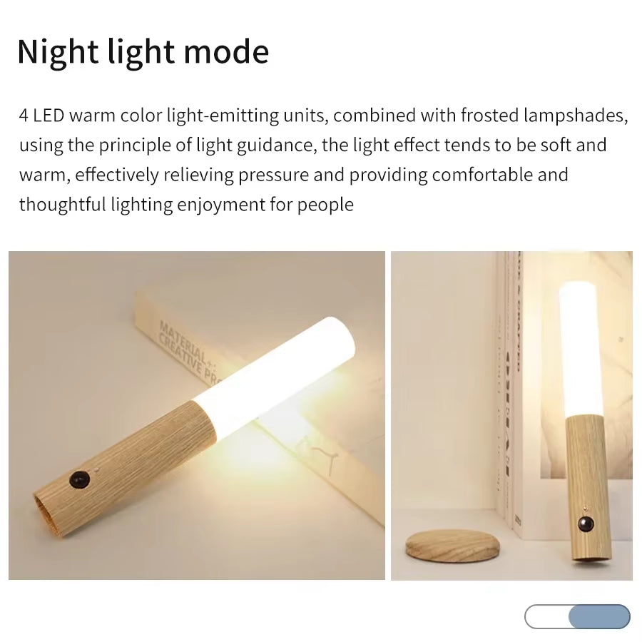 Lumină de Veghe LED cu Senzor de Mișcare – Reîncărcabilă, cu Design Texturat, pentru Dormitor, Scări sau Perete
