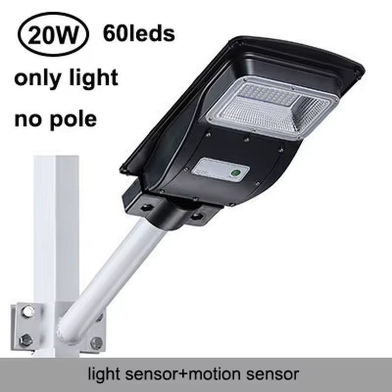 Lampă Stradală Solară LED pentru Exterior, IP65 Rezistentă la Apă, Montaj pe Perete, 20W/40W/60W, Iluminare Puternică pentru Grădină, Curte sau Alei