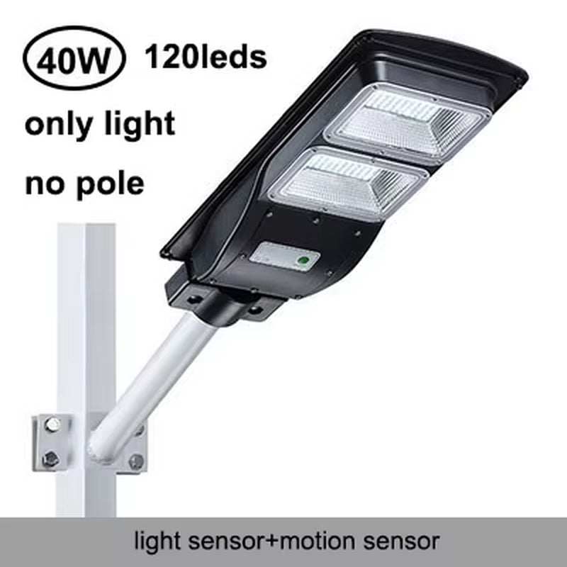 Lampă Stradală Solară LED pentru Exterior, IP65 Rezistentă la Apă, Montaj pe Perete, 20W/40W/60W, Iluminare Puternică pentru Grădină, Curte sau Alei