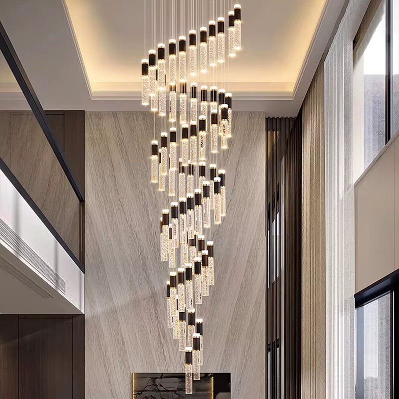 Modern Home Decoration Crystal Chandelier, Stair Pendant Lamp, Living Room Pendant Lights, Interior Lighting