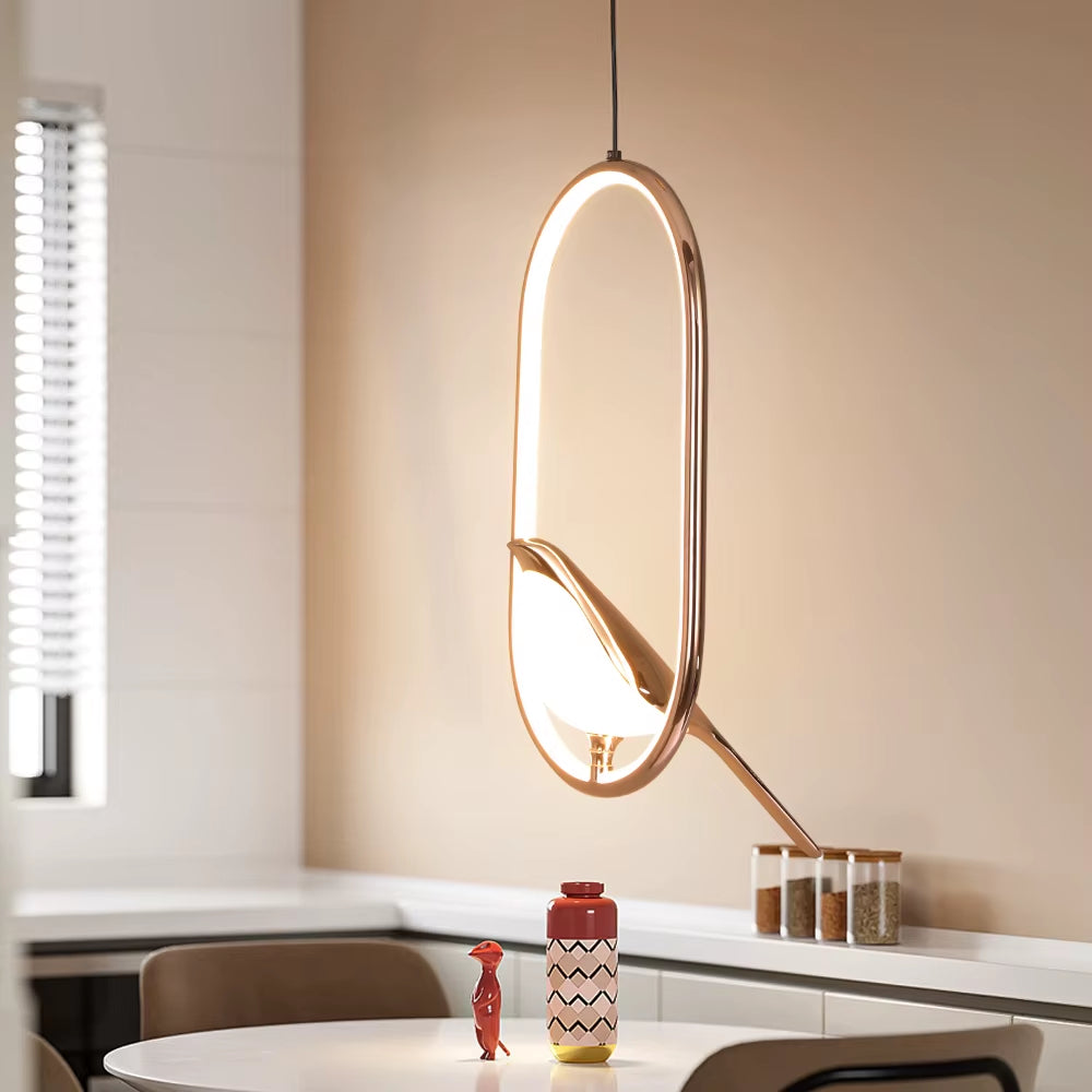 Lustră Suspendată LED cu Design Păsări – Stil Nordic, Ideală pentru Holuri, Scări, Living sau Dining Room