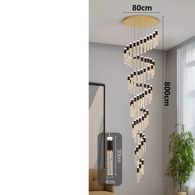 Modern Home Decoration Crystal Chandelier, Stair Pendant Lamp, Living Room Pendant Lights, Interior Lighting
