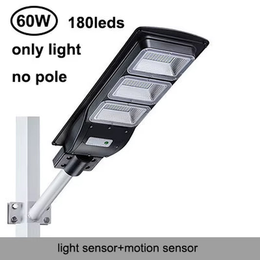 Lampă Stradală Solară LED pentru Exterior, IP65 Rezistentă la Apă, Montaj pe Perete, 20W/40W/60W, Iluminare Puternică pentru Grădină, Curte sau Alei